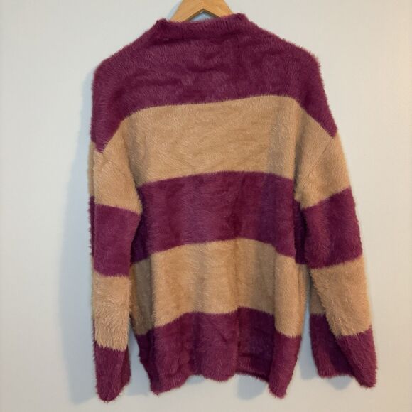 NWT Moon River Anthropologie Womens M Striped Oversized Sweater cozy - Picture 7 of 12